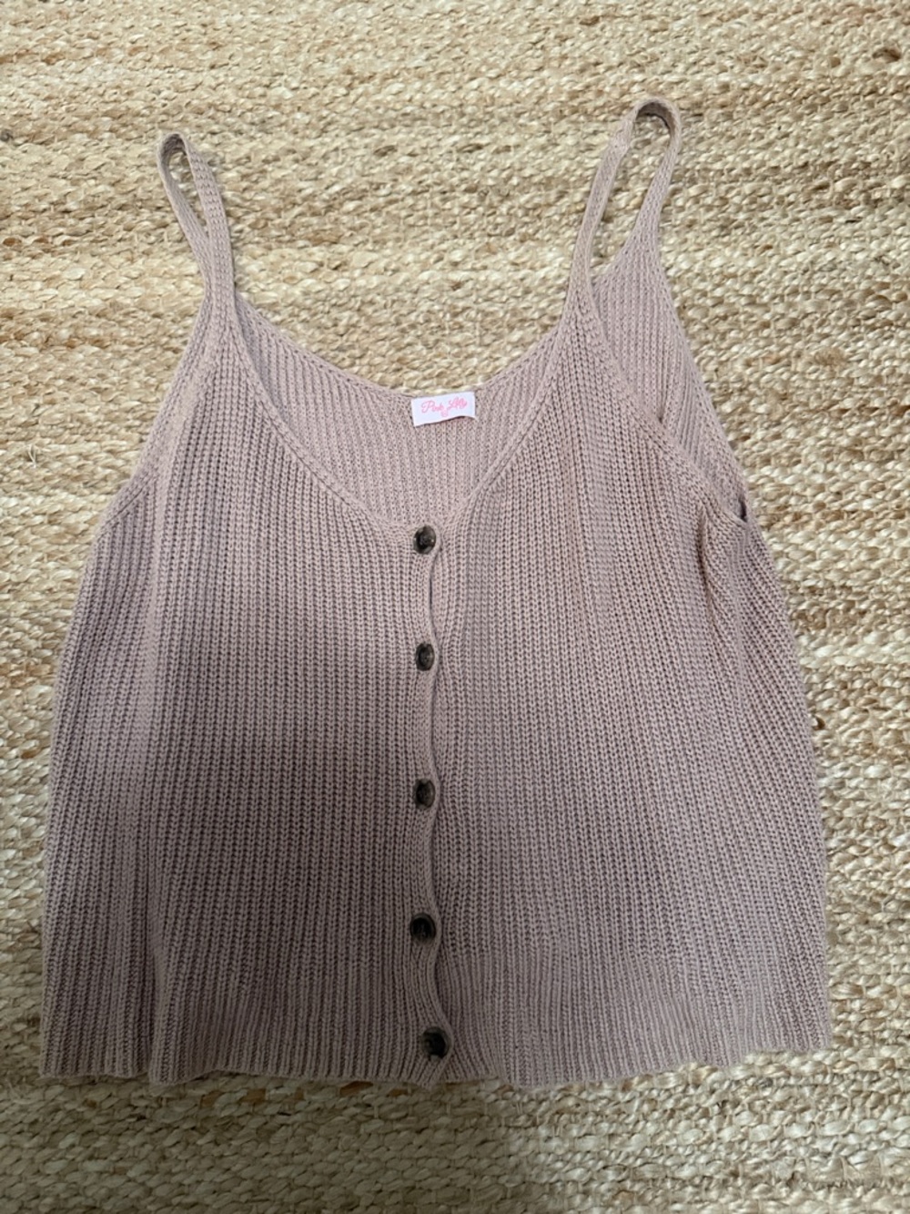 Pink Lily Knit Button-Down Camisole